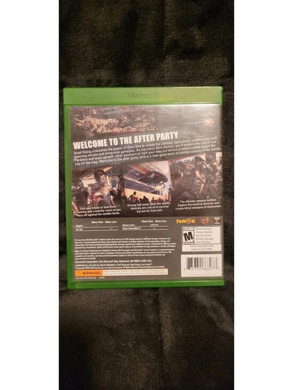 Dead Rising 3 Microsoft Xbox One 2013 Zombie Survival Action Horror Video Game